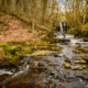 North Pennines stream leading up to waterfall